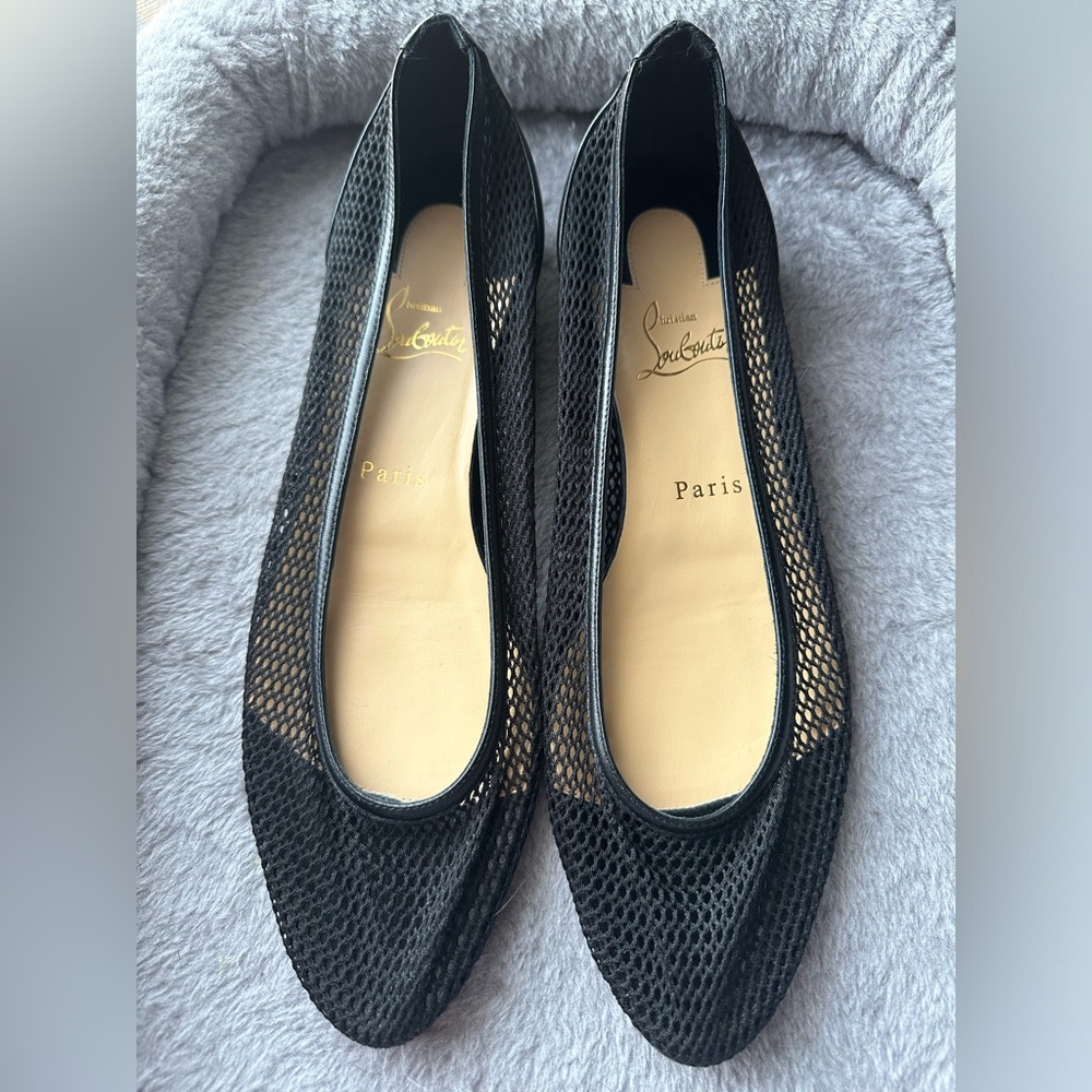 Christian louboutin mesh flats